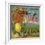 Queen Bee Brand - Corona, California - Citrus Crate Label-Lantern Press-Framed Art Print