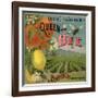 Queen Bee Brand - Corona, California - Citrus Crate Label-Lantern Press-Framed Art Print