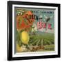 Queen Bee Brand - Corona, California - Citrus Crate Label-Lantern Press-Framed Art Print