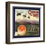 Queen Bee Brand - Corona, California - Citrus Crate Label-Lantern Press-Framed Art Print