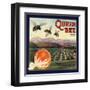 Queen Bee Brand - Corona, California - Citrus Crate Label-Lantern Press-Framed Art Print