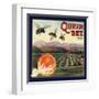 Queen Bee Brand - Corona, California - Citrus Crate Label-Lantern Press-Framed Art Print