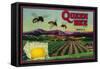 Queen Bee Lemon Label - Corona, CA-Lantern Press-Framed Stretched Canvas