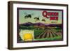 Queen Bee Lemon Label - Corona, CA-Lantern Press-Framed Art Print