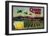 Queen Bee Lemon Label - Corona, CA-Lantern Press-Framed Art Print