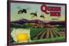 Queen Bee Lemon Label - Corona, CA-Lantern Press-Stretched Canvas