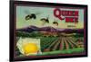 Queen Bee Lemon Label - Corona, CA-Lantern Press-Framed Art Print