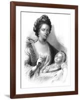 Queen Charlotte (1744-181) with the Future King George IV (1762-183), 19th Century-Henry Adlard-Framed Giclee Print