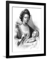 Queen Charlotte (1744-181) with the Future King George IV (1762-183), 19th Century-Henry Adlard-Framed Giclee Print