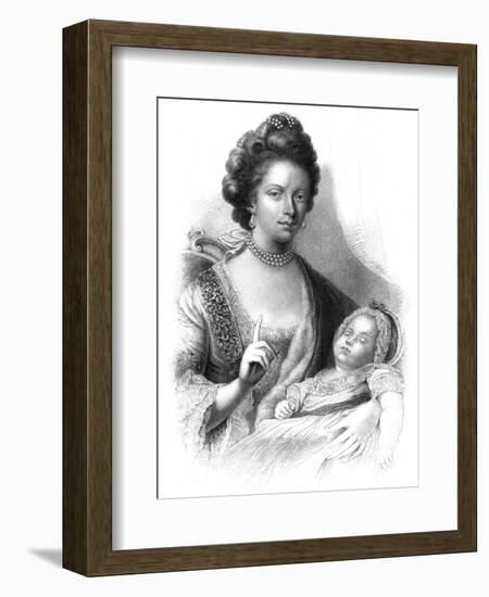 Queen Charlotte (1744-181) with the Future King George IV (1762-183), 19th Century-Henry Adlard-Framed Giclee Print