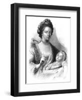 Queen Charlotte (1744-181) with the Future King George IV (1762-183), 19th Century-Henry Adlard-Framed Giclee Print