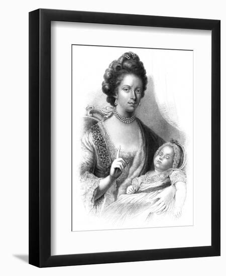 Queen Charlotte (1744-181) with the Future King George IV (1762-183), 19th Century-Henry Adlard-Framed Giclee Print