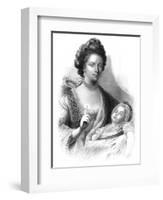 Queen Charlotte (1744-181) with the Future King George IV (1762-183), 19th Century-Henry Adlard-Framed Giclee Print