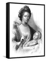 Queen Charlotte (1744-181) with the Future King George IV (1762-183), 19th Century-Henry Adlard-Framed Stretched Canvas