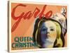 Queen Christina, UK Movie Poster, 1933-null-Stretched Canvas