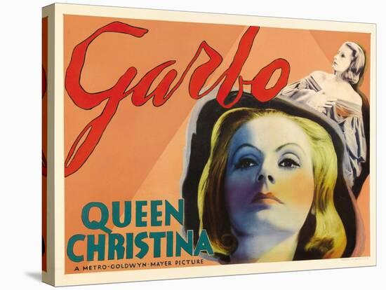 Queen Christina, UK Movie Poster, 1933-null-Stretched Canvas