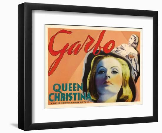 Queen Christina, UK Movie Poster, 1933-null-Framed Art Print