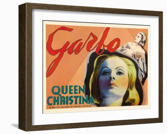 Queen Christina, UK Movie Poster, 1933-null-Framed Art Print