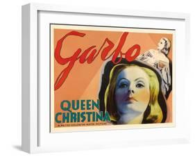 Queen Christina, UK Movie Poster, 1933-null-Framed Art Print