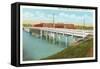 Queen City Bridge, Merrimack River, Manchester, New Hampshire-null-Framed Stretched Canvas