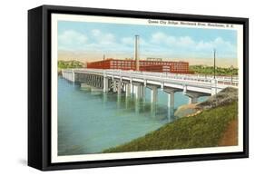 Queen City Bridge, Merrimack River, Manchester, New Hampshire-null-Framed Stretched Canvas