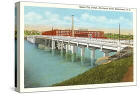 Queen City Bridge, Merrimack River, Manchester, New Hampshire-null-Stretched Canvas