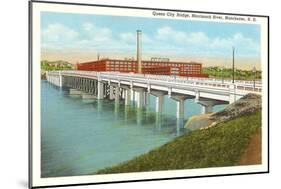 Queen City Bridge, Merrimack River, Manchester, New Hampshire-null-Mounted Art Print