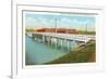 Queen City Bridge, Merrimack River, Manchester, New Hampshire-null-Framed Premium Giclee Print