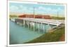Queen City Bridge, Merrimack River, Manchester, New Hampshire-null-Mounted Premium Giclee Print