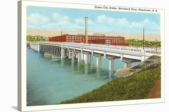 Queen City Bridge, Merrimack River, Manchester, New Hampshire-null-Stretched Canvas