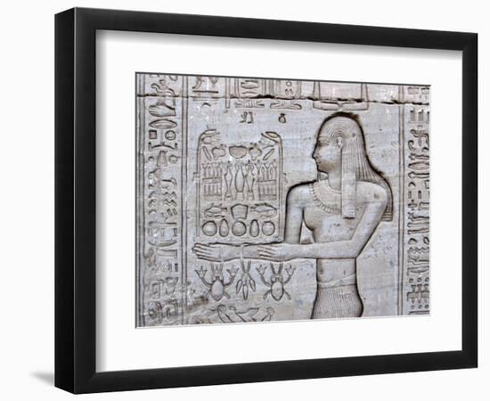 Queen Cleopatra and Stone Carved Hieroglyphics, Egypt-Michele Molinari-Framed Photographic Print