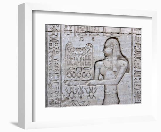 Queen Cleopatra and Stone Carved Hieroglyphics, Egypt-Michele Molinari-Framed Photographic Print