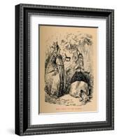 'Queen Eleanor and Fair Rosamond', c1860, (c1860)-John Leech-Framed Giclee Print