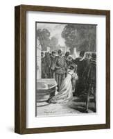 Queen Elisabeth and the Earl of Leicester, 19th Century-Tony Robert-fleury-Framed Giclee Print