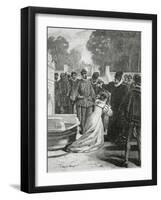 Queen Elisabeth and the Earl of Leicester, 19th Century-Tony Robert-fleury-Framed Giclee Print