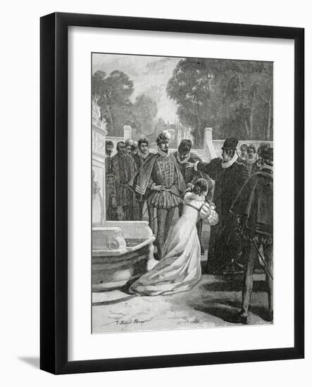 Queen Elisabeth and the Earl of Leicester, 19th Century-Tony Robert-fleury-Framed Giclee Print