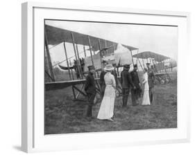 Queen Elisabeth of Belgium Visiting Allied Pilots, C1915-null-Framed Giclee Print