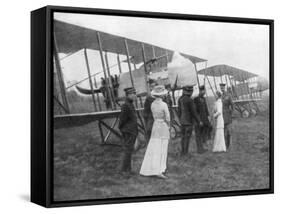 Queen Elisabeth of Belgium Visiting Allied Pilots, C1915-null-Framed Stretched Canvas