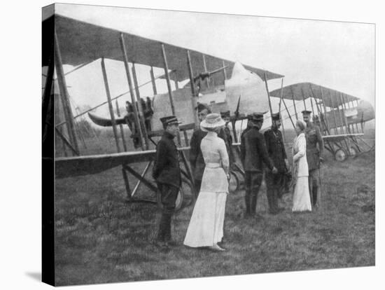 Queen Elisabeth of Belgium Visiting Allied Pilots, C1915-null-Stretched Canvas