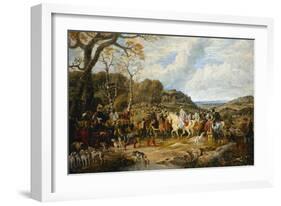 Queen Elizabeth and Her Entourage Riding to the Hunt-Dean Wolstenholme-Framed Giclee Print