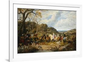 Queen Elizabeth and Her Entourage Riding to the Hunt-Dean Wolstenholme-Framed Premium Giclee Print