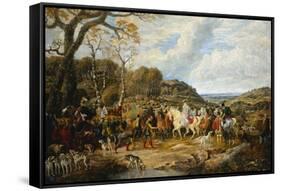 Queen Elizabeth and Her Entourage Riding to the Hunt-Dean Wolstenholme-Framed Stretched Canvas