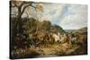 Queen Elizabeth and Her Entourage Riding to the Hunt-Dean Wolstenholme-Stretched Canvas