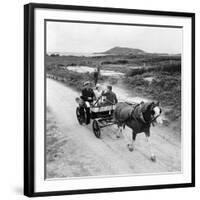 Queen Elizabeth and Prince Charles Touring the Scilly Isles 1967 in a Horse Drawn Cart-null-Framed Photographic Print