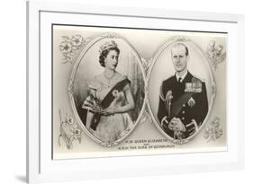 Queen Elizabeth and Prince Philip-null-Framed Art Print