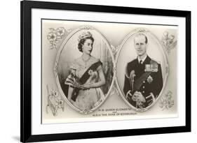 Queen Elizabeth and Prince Philip-null-Framed Art Print