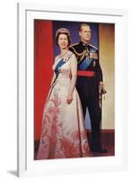 Queen Elizabeth and Prince Phillip-null-Framed Art Print