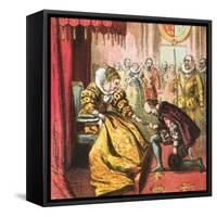 Queen Elizabeth and Shakespeare-English-Framed Stretched Canvas