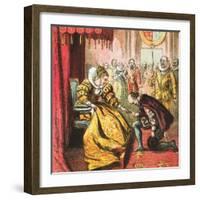 Queen Elizabeth and Shakespeare-English-Framed Giclee Print