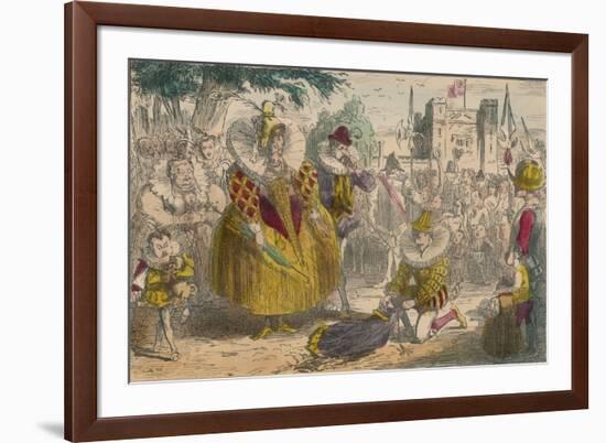 Queen Elizabeth and Sir Walter Raleigh, 1850-John Leech-Framed Giclee Print